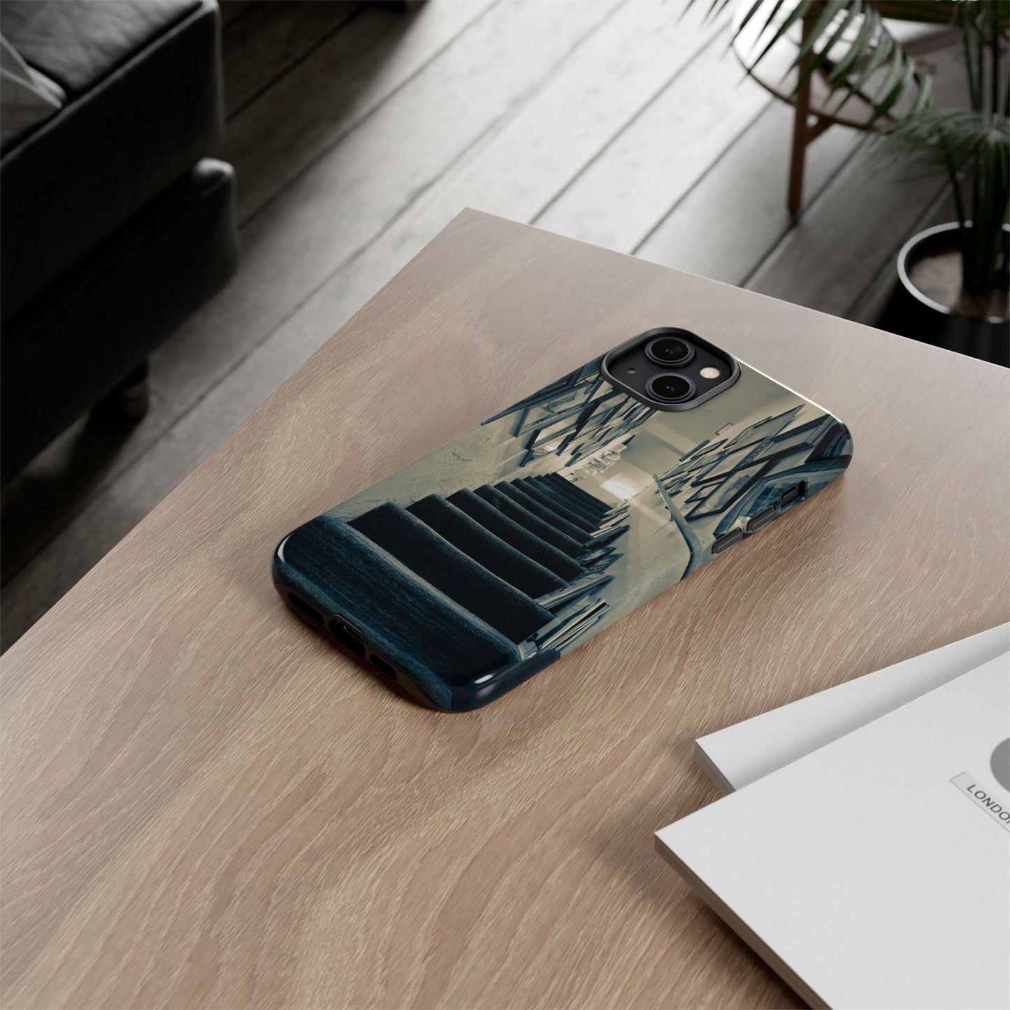 Vintage Style Tough Cases: Artistic Phone Case with Stairway Design, Unique Mobile Cover, Creative Gift for Art Lovers, Stylish Accessory
