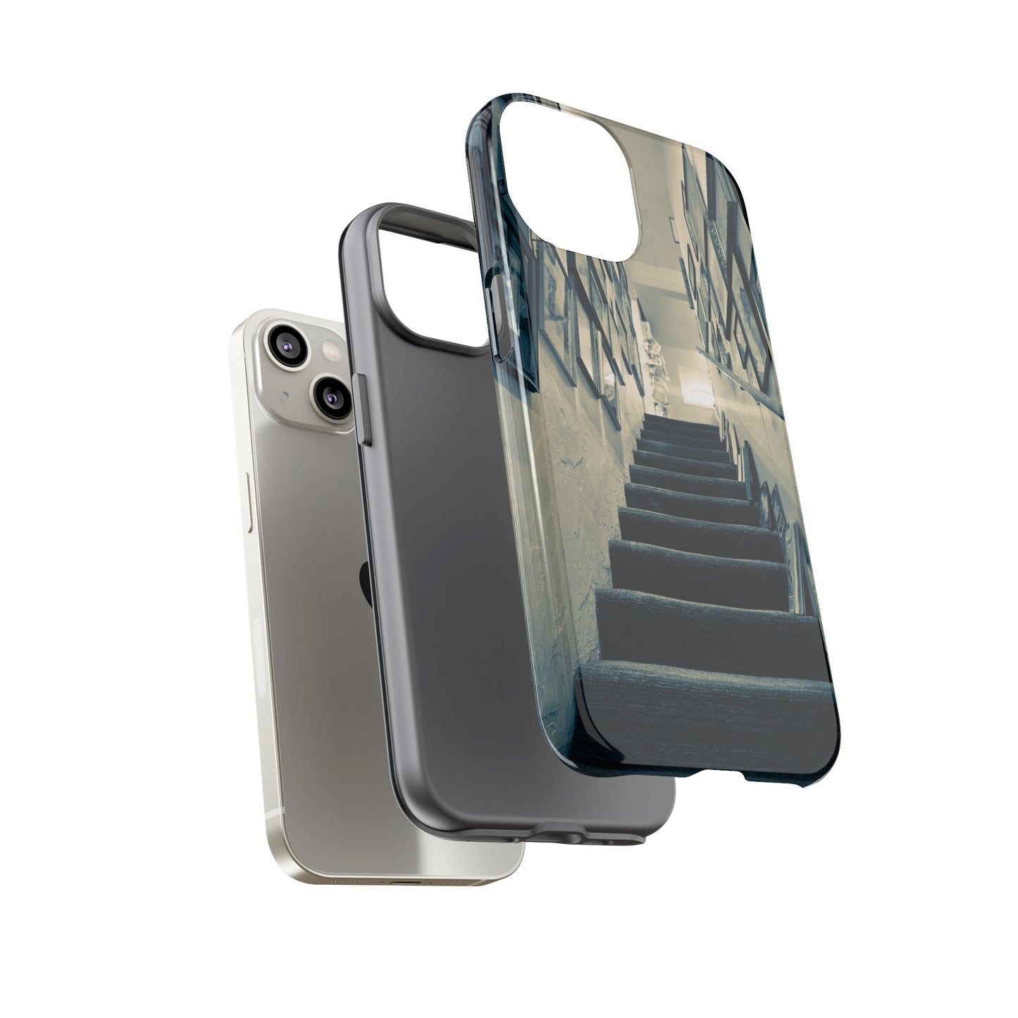 Vintage Style Tough Cases: Artistic Phone Case with Stairway Design, Unique Mobile Cover, Creative Gift for Art Lovers, Stylish Accessory