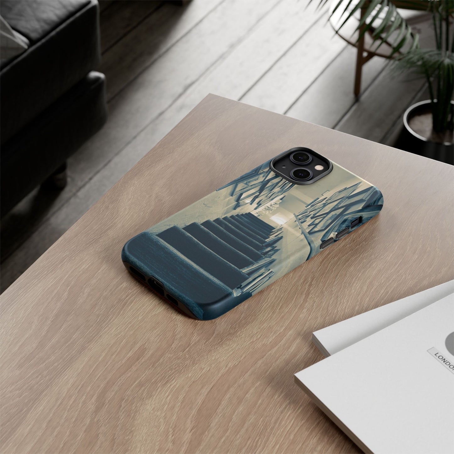 Vintage Style Tough Cases: Artistic Phone Case with Stairway Design, Unique Mobile Cover, Creative Gift for Art Lovers, Stylish Accessory