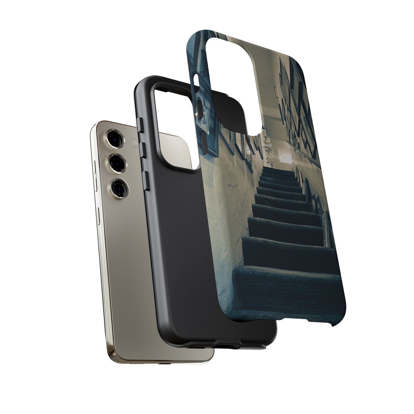 Vintage Style Tough Cases: Artistic Phone Case with Stairway Design, Unique Mobile Cover, Creative Gift for Art Lovers, Stylish Accessory