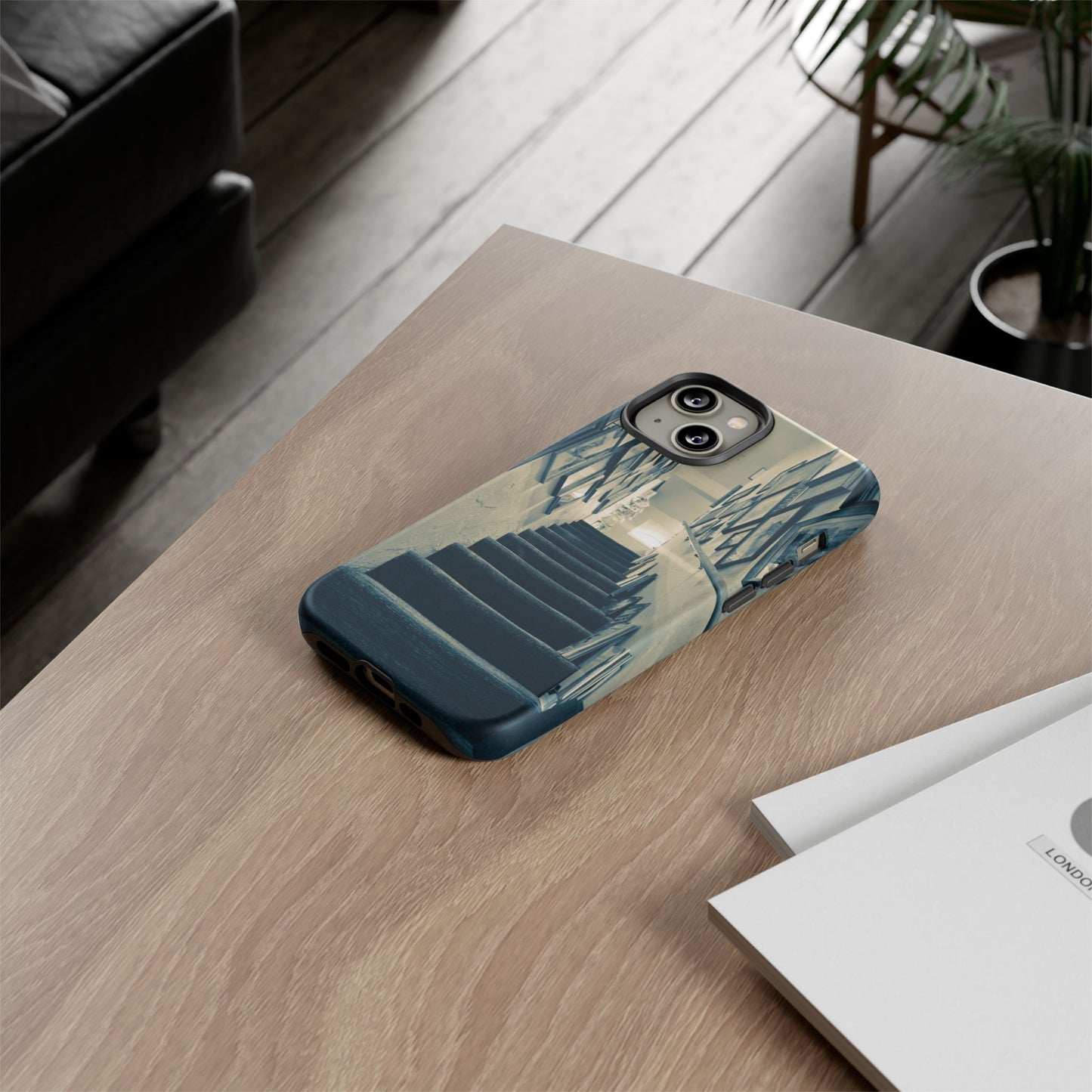 Vintage Style Tough Cases: Artistic Phone Case with Stairway Design, Unique Mobile Cover, Creative Gift for Art Lovers, Stylish Accessory