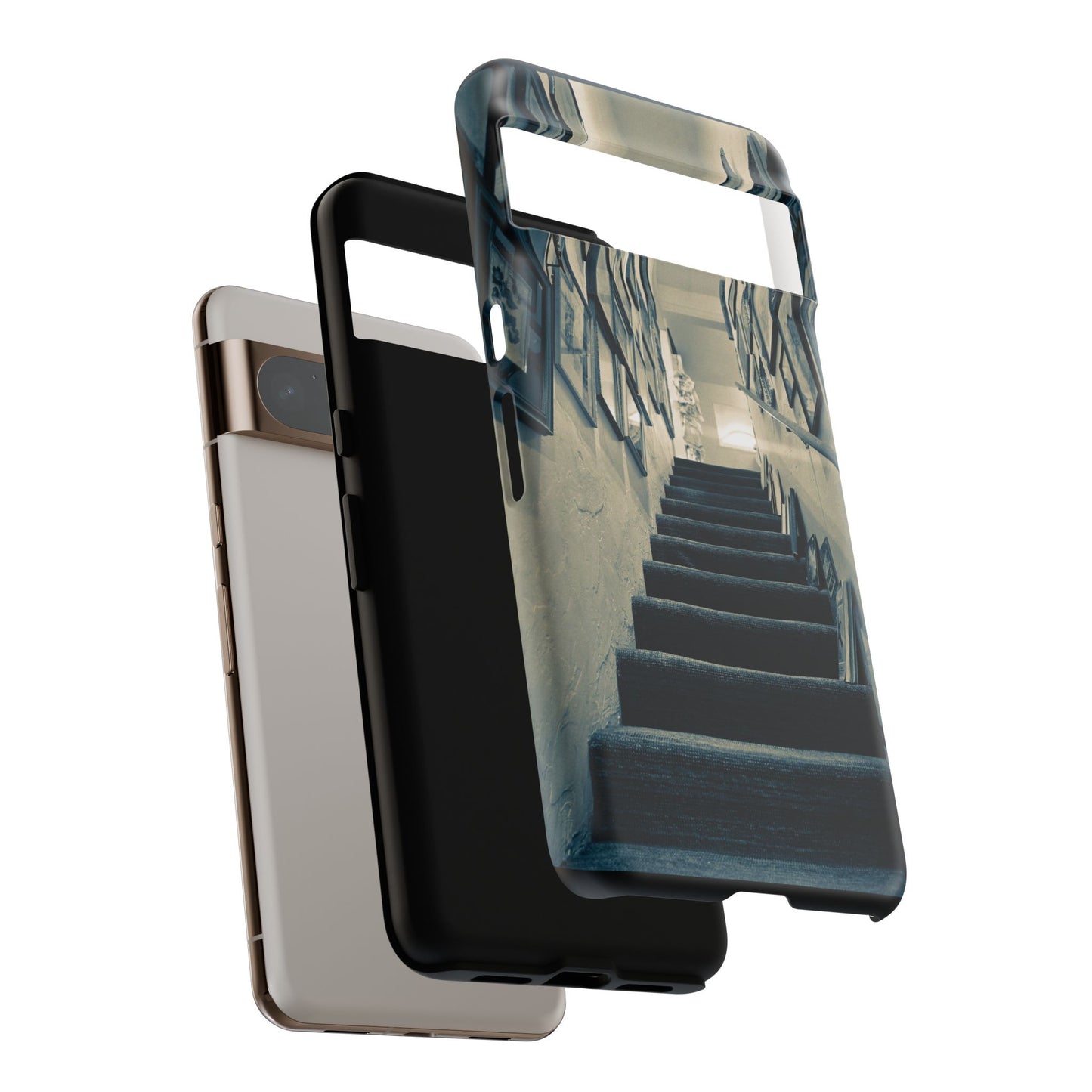 Vintage Style Tough Cases: Artistic Phone Case with Stairway Design, Unique Mobile Cover, Creative Gift for Art Lovers, Stylish Accessory