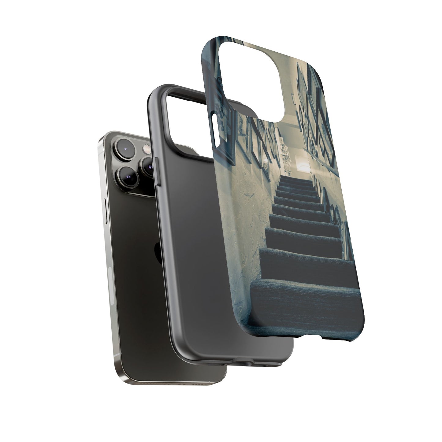 Vintage Style Tough Cases: Artistic Phone Case with Stairway Design, Unique Mobile Cover, Creative Gift for Art Lovers, Stylish Accessory