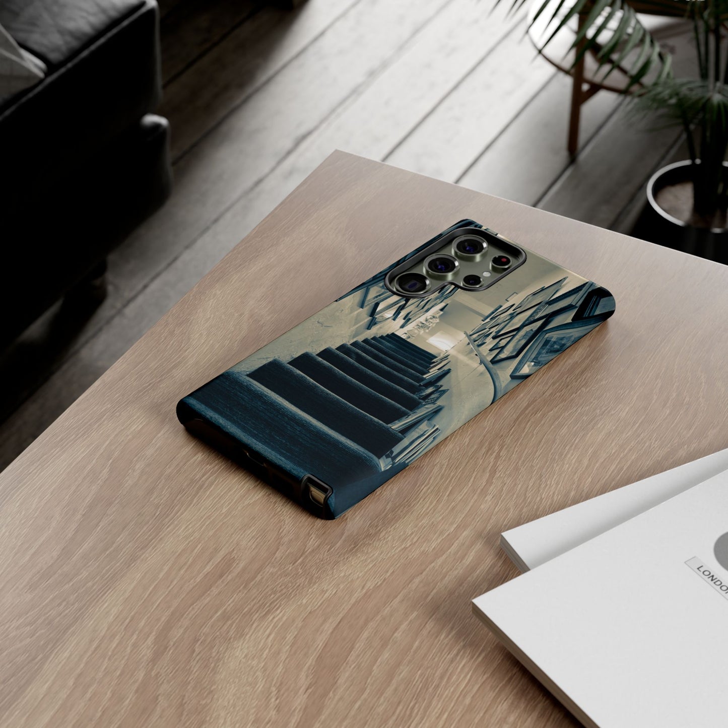 Vintage Style Tough Cases: Artistic Phone Case with Stairway Design, Unique Mobile Cover, Creative Gift for Art Lovers, Stylish Accessory