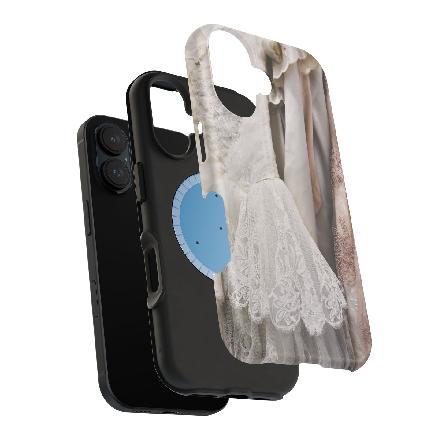 Floral Lace Bridal Magnetic Tough Phone Case for iPhone 17, 16, 15, 14 & Samsung S26, Romantic Vintage Cover