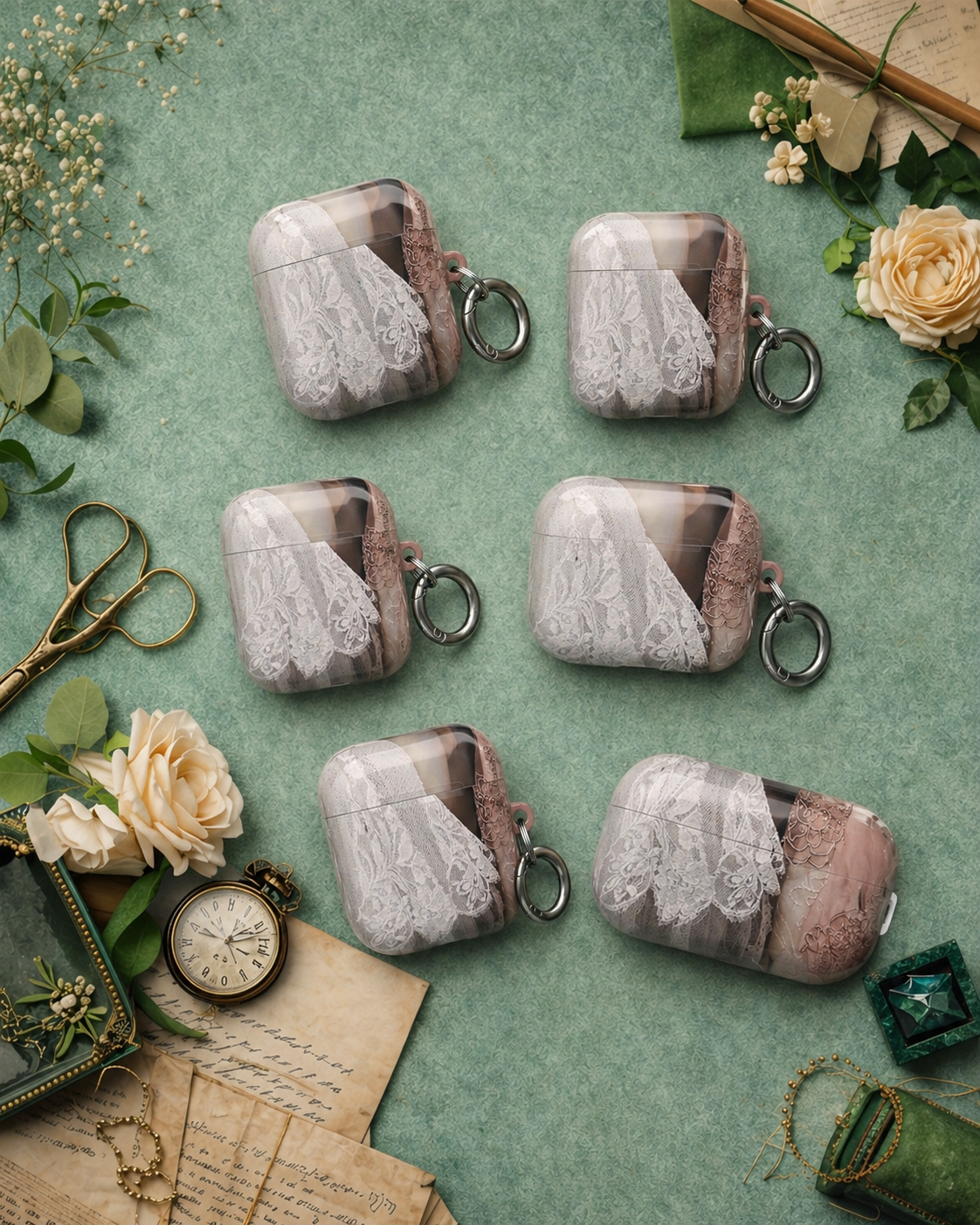 Lace Bridal AirPods Case, Vintage Wedding Veil Design, Romantic Bride Gift