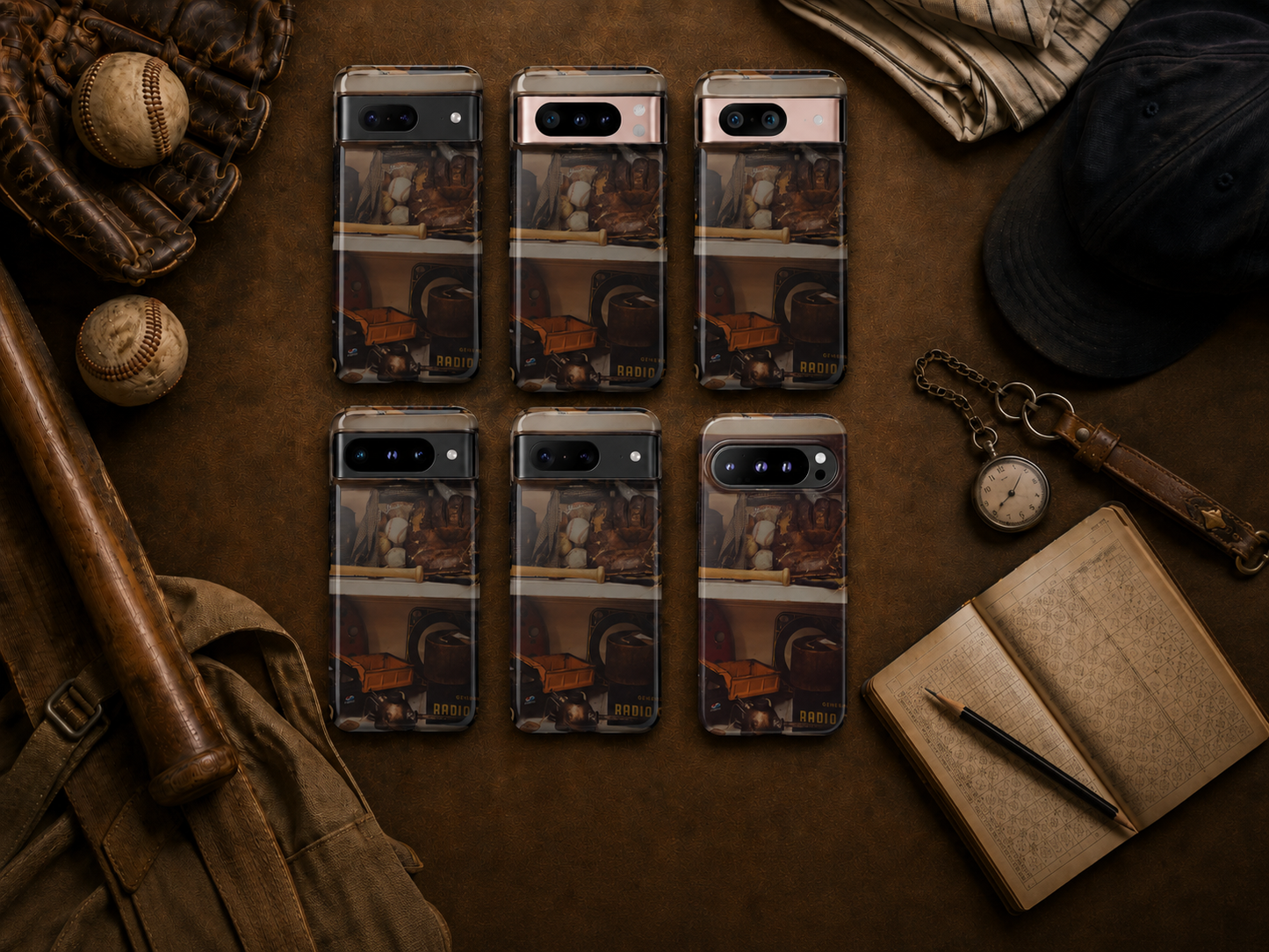 Vintage Baseball Phone Case, Father’s Day Gift for Dad from Wife or Kids, Rustic Protective iPhone & Samsung Cover