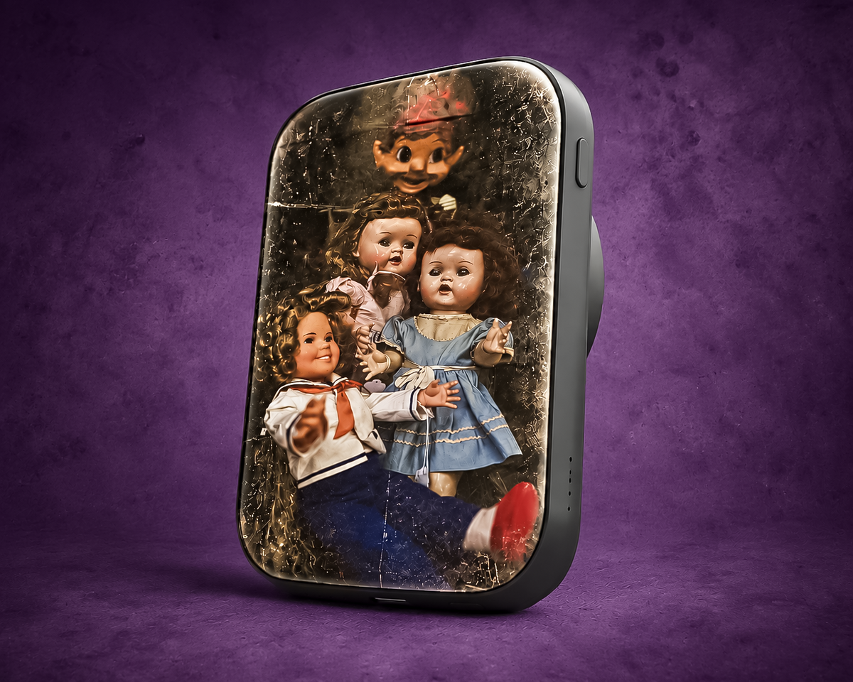 Vintage Creepy Doll Magnetic Power Bank – 5000mAh MagSafe Compatible Charger