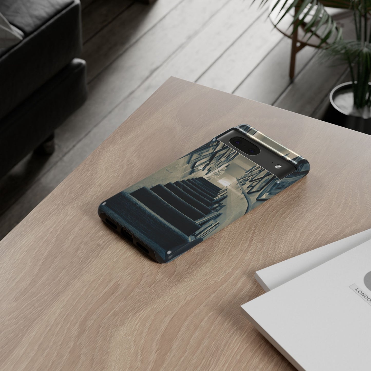 Vintage Style Tough Cases: Artistic Phone Case with Stairway Design, Unique Mobile Cover, Creative Gift for Art Lovers, Stylish Accessory