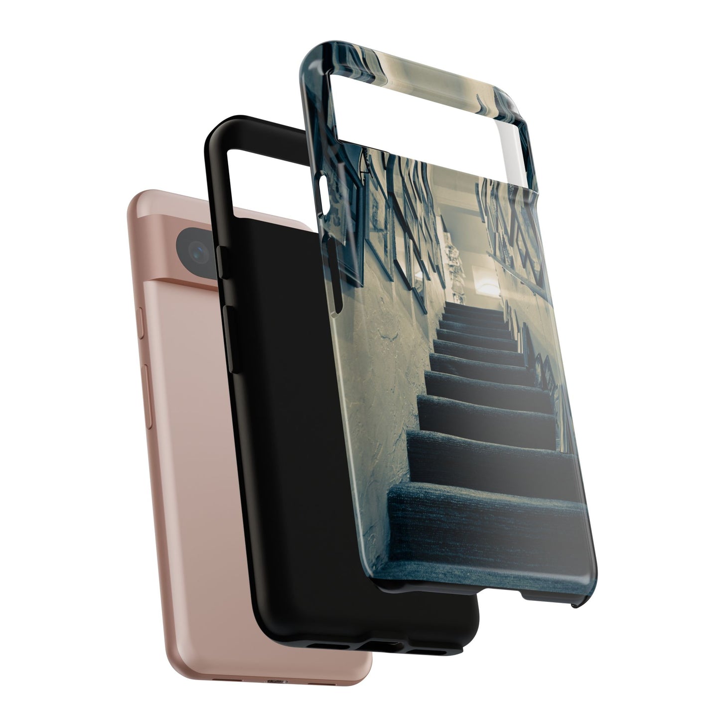 Vintage Style Tough Cases: Artistic Phone Case with Stairway Design, Unique Mobile Cover, Creative Gift for Art Lovers, Stylish Accessory