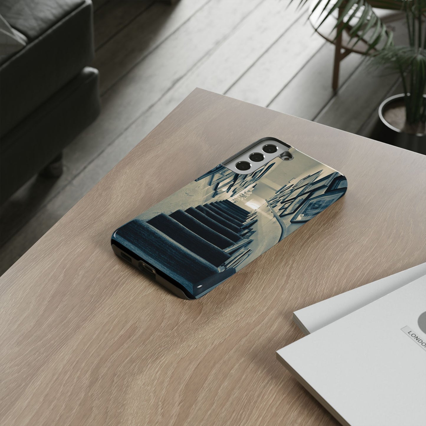 Vintage Style Tough Cases: Artistic Phone Case with Stairway Design, Unique Mobile Cover, Creative Gift for Art Lovers, Stylish Accessory