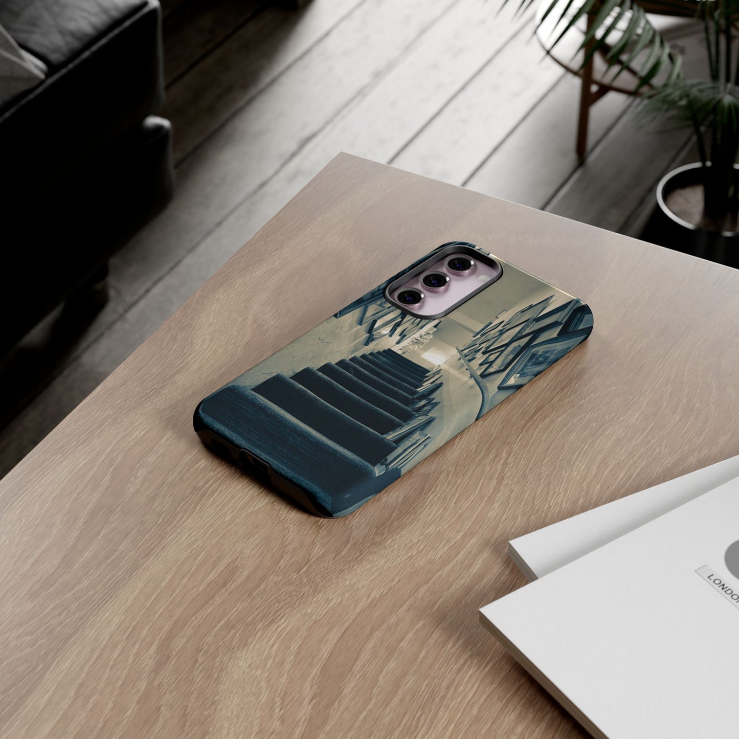 Vintage Style Tough Cases: Artistic Phone Case with Stairway Design, Unique Mobile Cover, Creative Gift for Art Lovers, Stylish Accessory