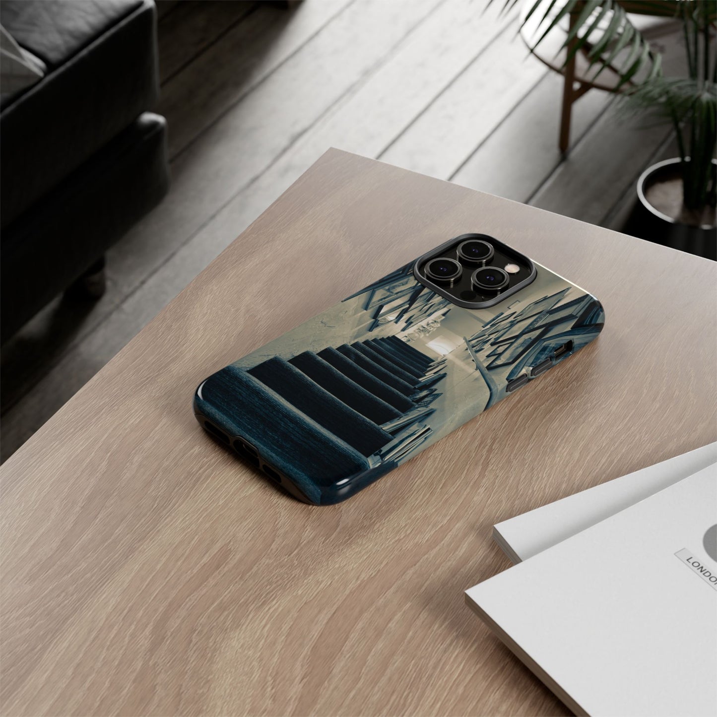Vintage Style Tough Cases: Artistic Phone Case with Stairway Design, Unique Mobile Cover, Creative Gift for Art Lovers, Stylish Accessory