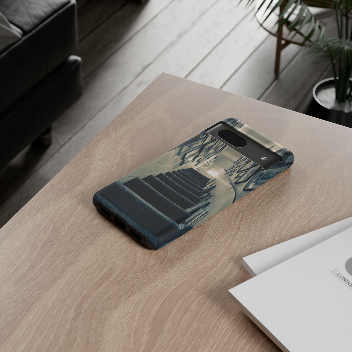 Vintage Style Tough Cases: Artistic Phone Case with Stairway Design, Unique Mobile Cover, Creative Gift for Art Lovers, Stylish Accessory