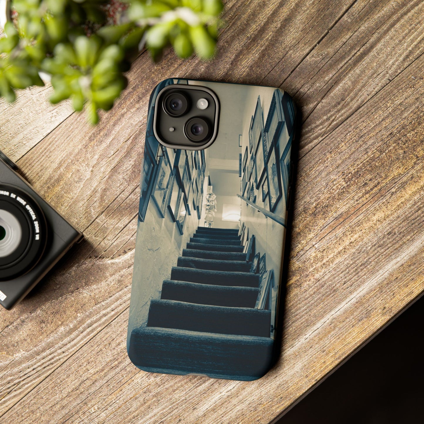 Vintage Style Tough Cases: Artistic Phone Case with Stairway Design, Unique Mobile Cover, Creative Gift for Art Lovers, Stylish Accessory