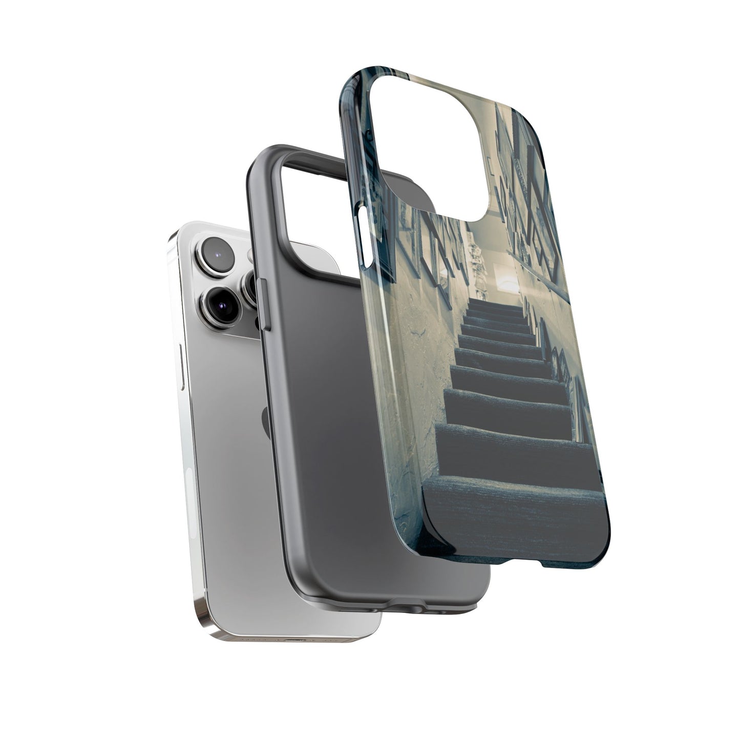 Vintage Style Tough Cases: Artistic Phone Case with Stairway Design, Unique Mobile Cover, Creative Gift for Art Lovers, Stylish Accessory