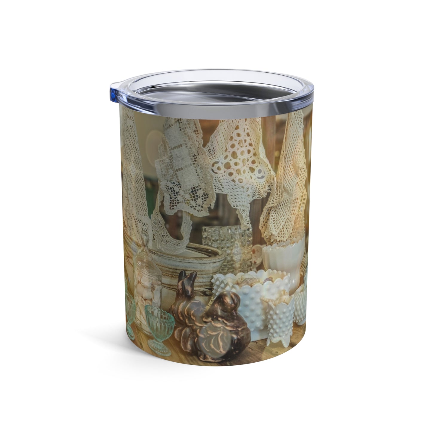Vintage Glassware Pattern Tumbler | Antique Lace China Collage