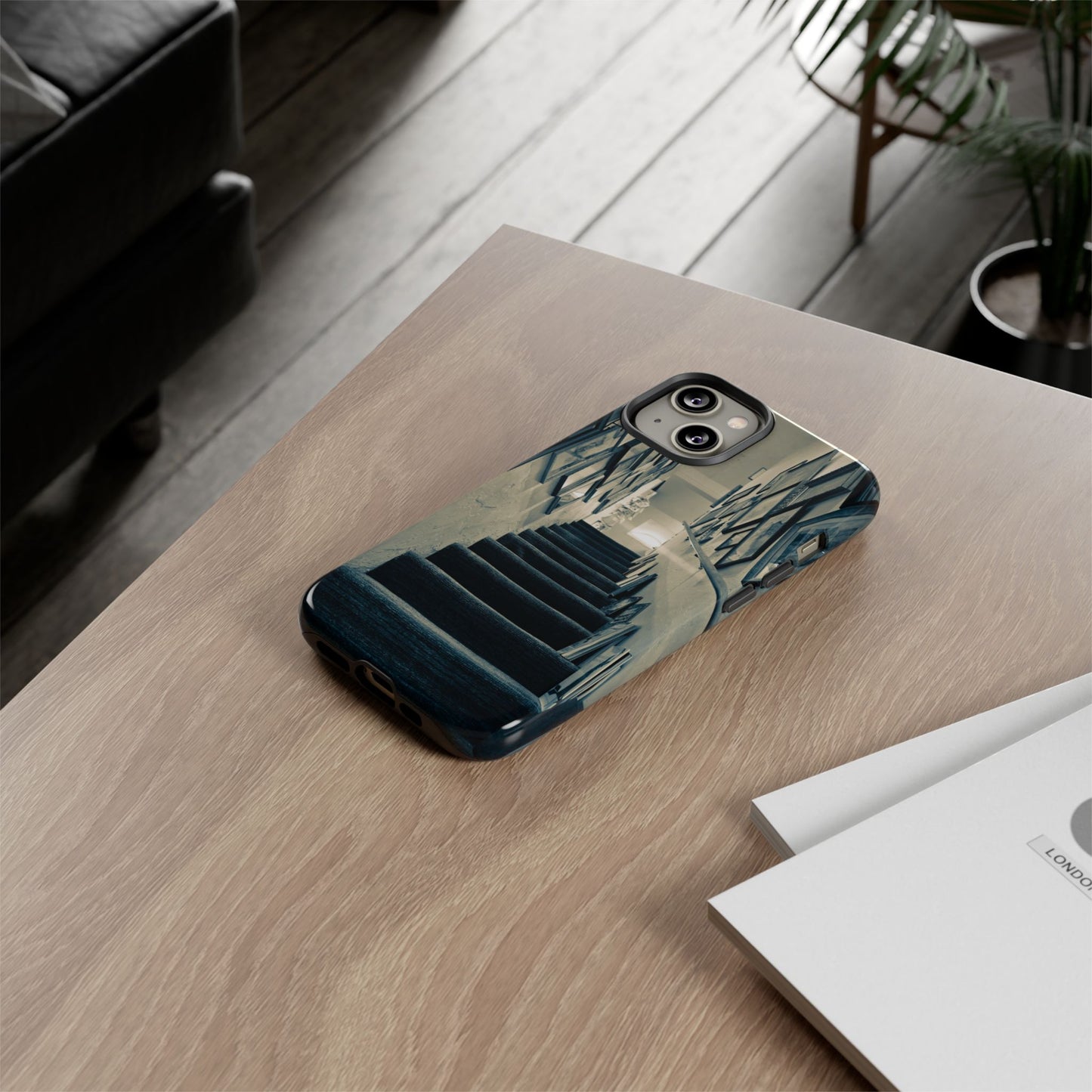 Vintage Style Tough Cases: Artistic Phone Case with Stairway Design, Unique Mobile Cover, Creative Gift for Art Lovers, Stylish Accessory