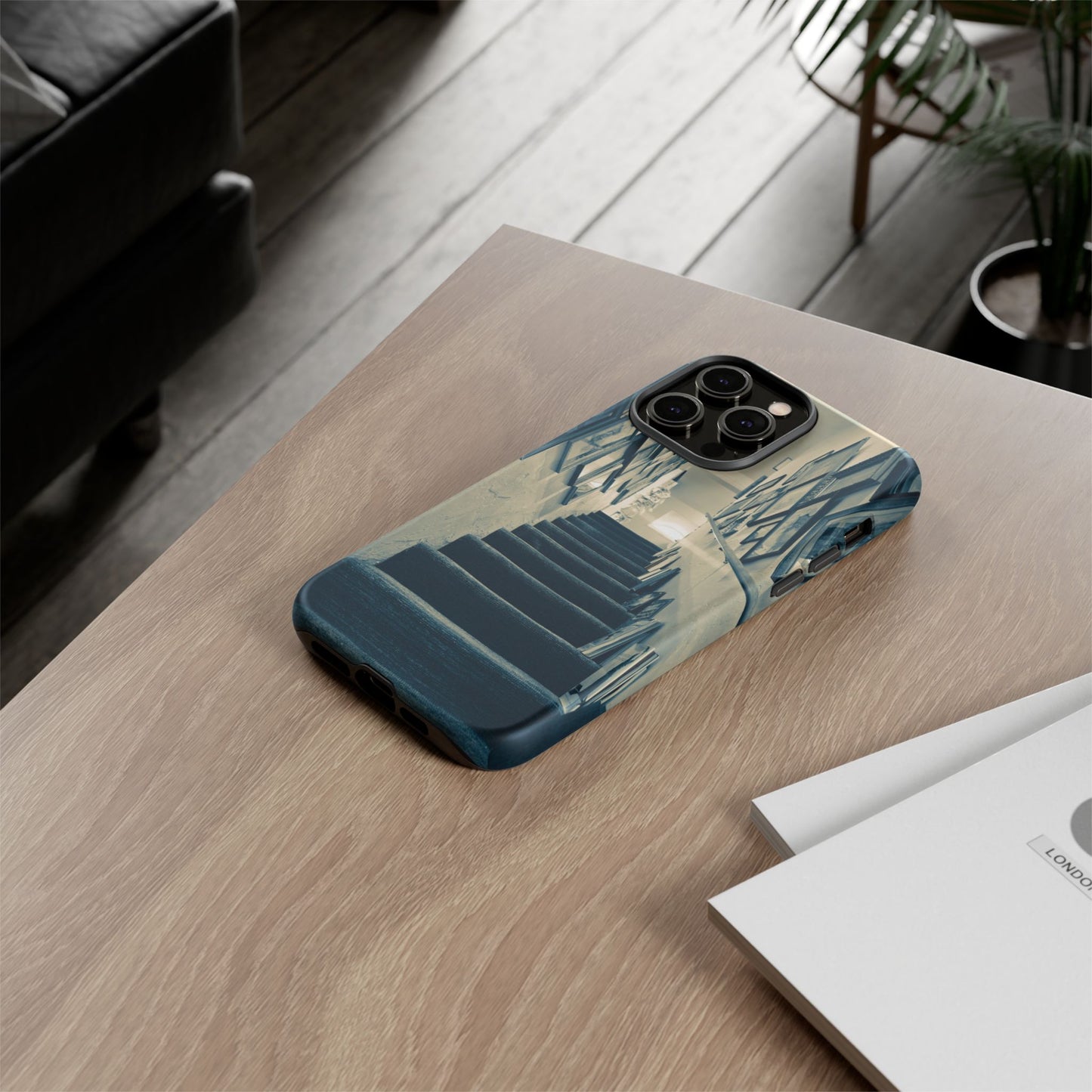 Vintage Style Tough Cases: Artistic Phone Case with Stairway Design, Unique Mobile Cover, Creative Gift for Art Lovers, Stylish Accessory