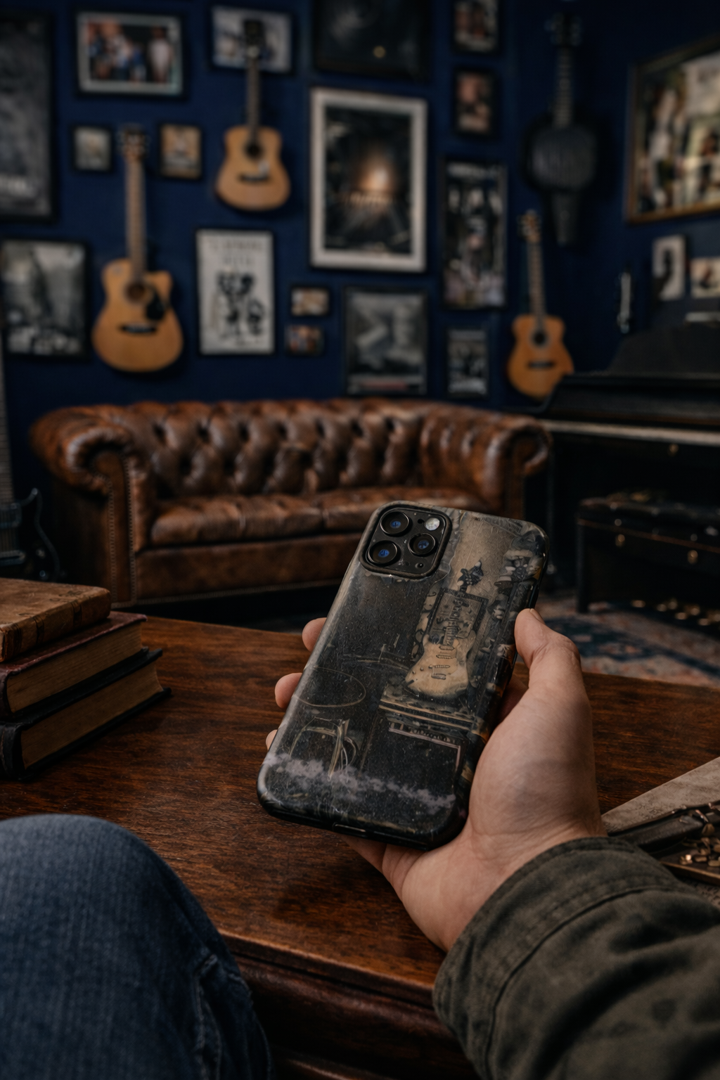 Vintage Style Guitar Phone Case, Tough Cases, Music Lover Gift, Rock & Roll Accessories, Unique Guitar Artwork, Phone Protection