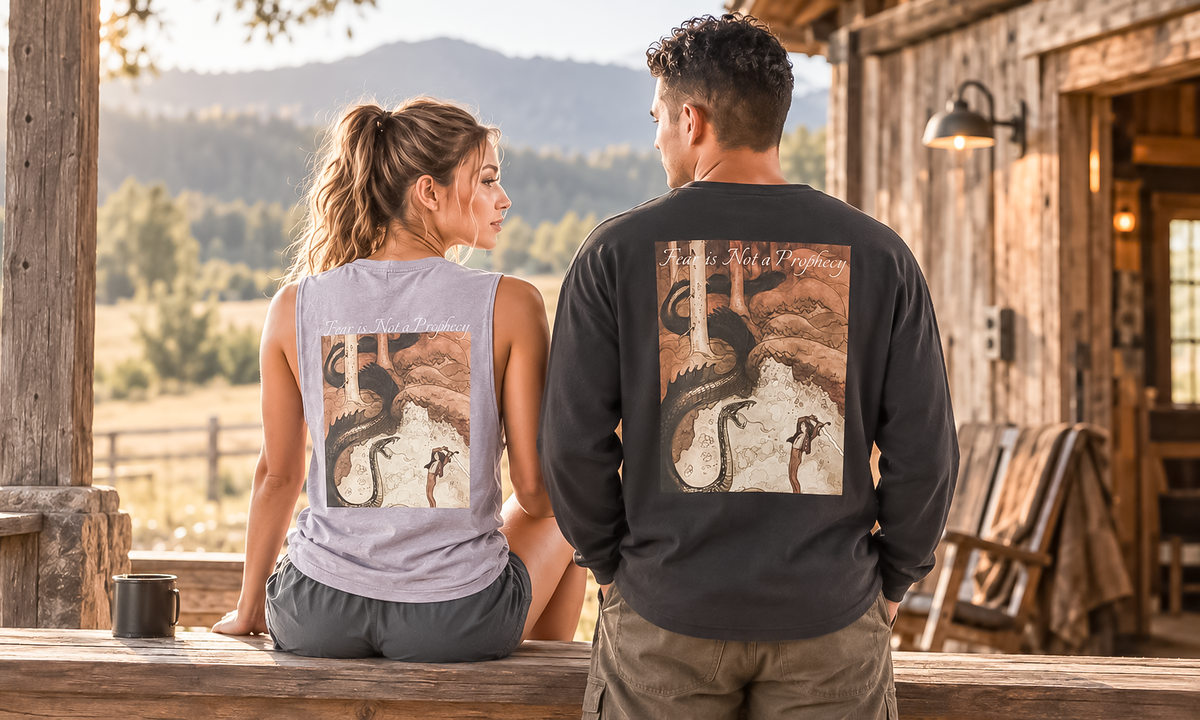 Vintage Hearts Club Graphic Apparel and Accessories collection styled in a rustic vintage setting with coordinated apparel, tech accessories, natural light, and softly blurred background.