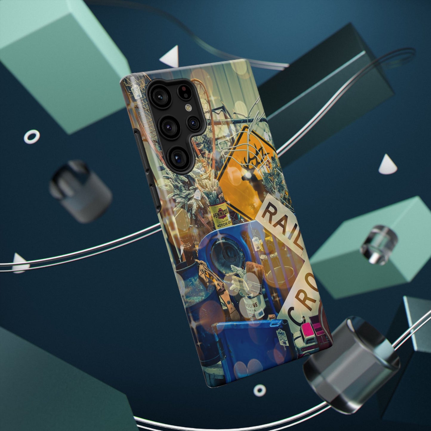 Vintage Railroad Crossing Collage Phone Case