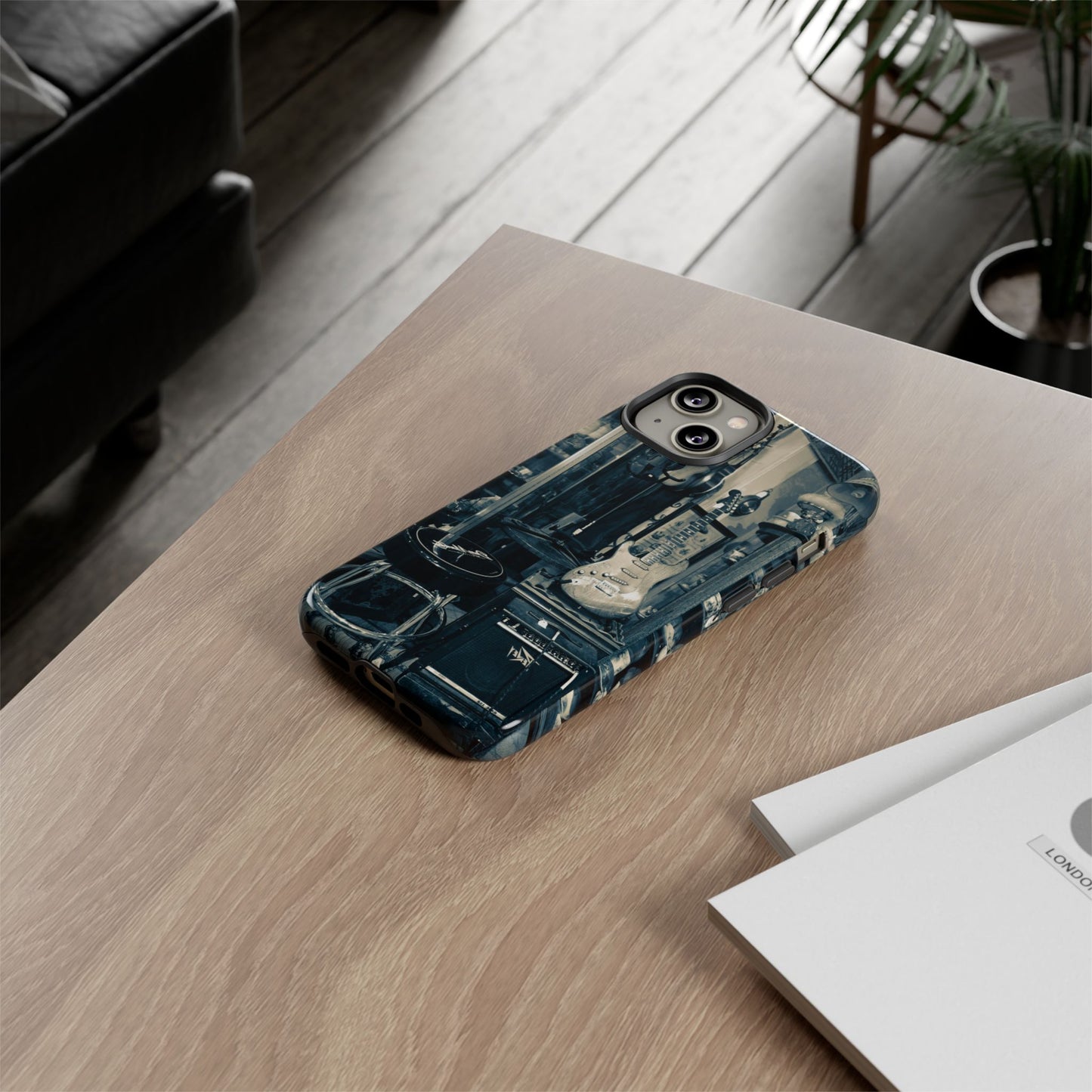 Guitar Vintage Phone Case, Tough Cases, Music Lover Gift, Rock & Roll Accessories, Unique Guitar Artwork, Phone Protection