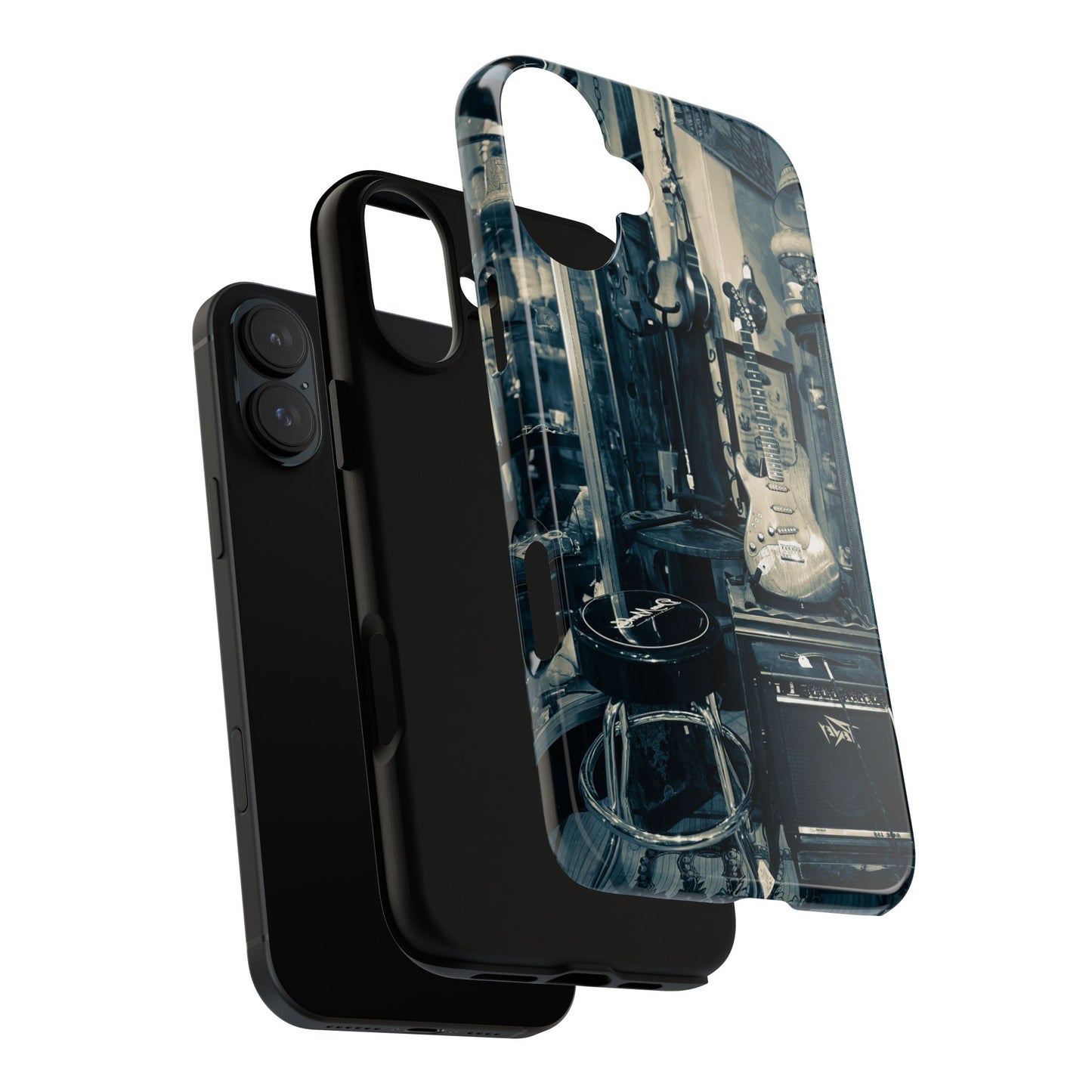 Guitar Vintage Phone Case, Tough Cases, Music Lover Gift, Rock & Roll Accessories, Unique Guitar Artwork, Phone Protection