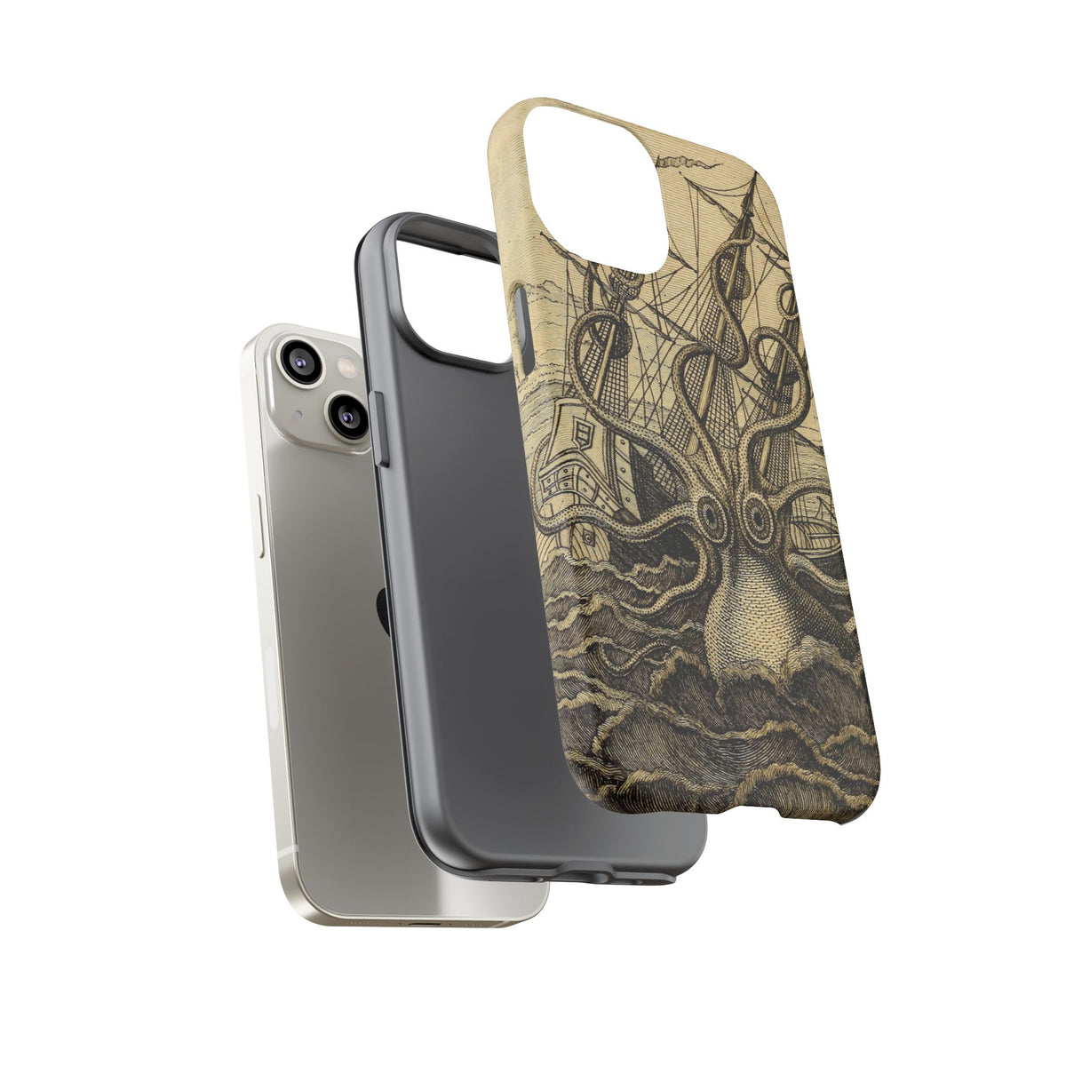 Vintage Kraken Tough Phone Case – Nautical Sea Monster Graphic