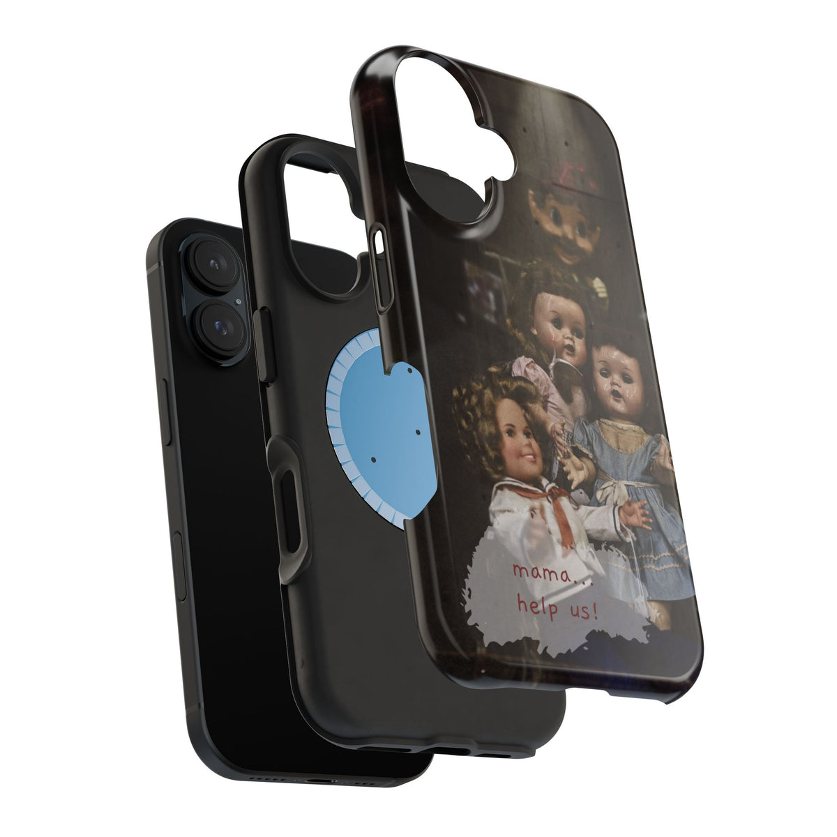 Personalized Creepy Doll MagSafe Tough Phone Case – Gothic Vintage Graphic
