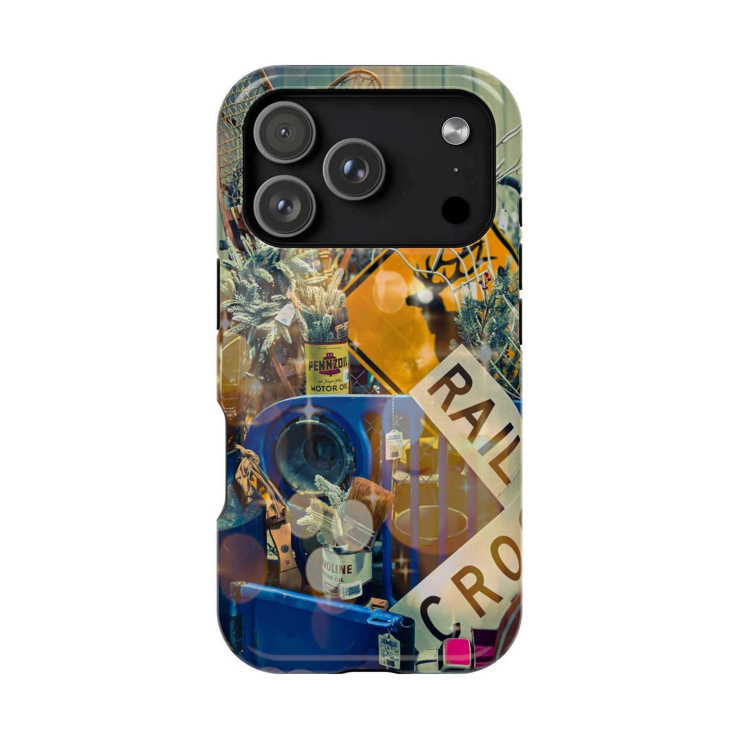 Vintage Railroad Crossing Collage Phone Case