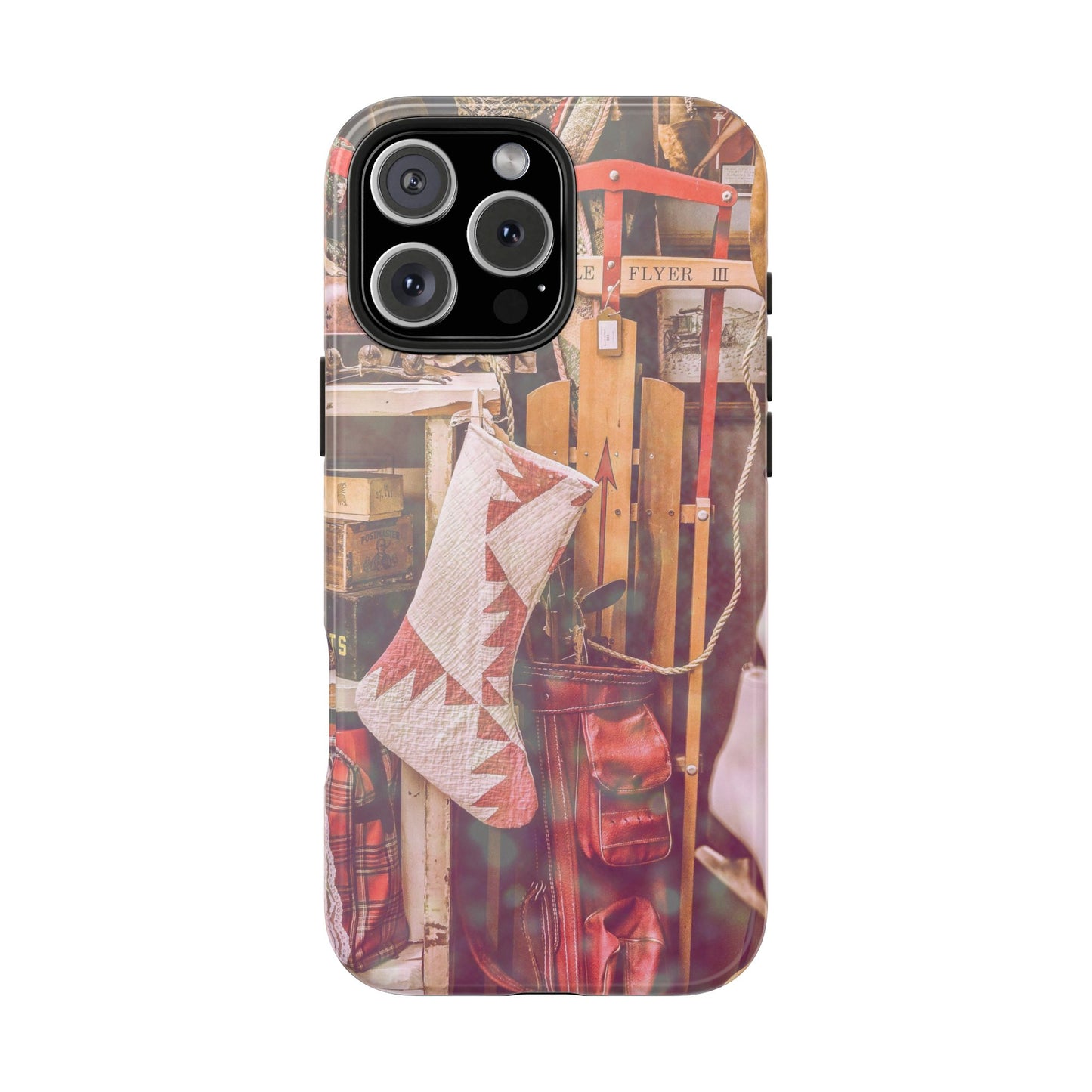 Vintage Ski Gear phone case | Retro winter sports collage