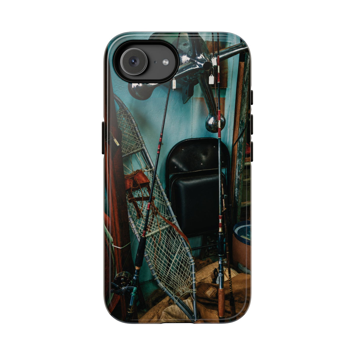 Vintage Fishing Gear Tough Phone Case – Dual-Layer Outdoorsman Cover