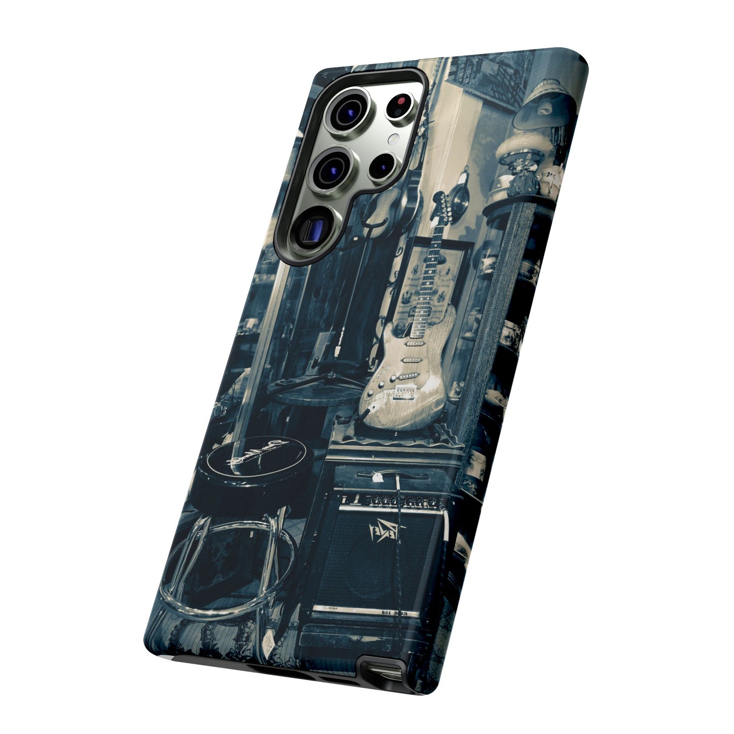 Guitar Vintage Phone Case, Tough Cases, Music Lover Gift, Rock & Roll Accessories, Unique Guitar Artwork, Phone Protection