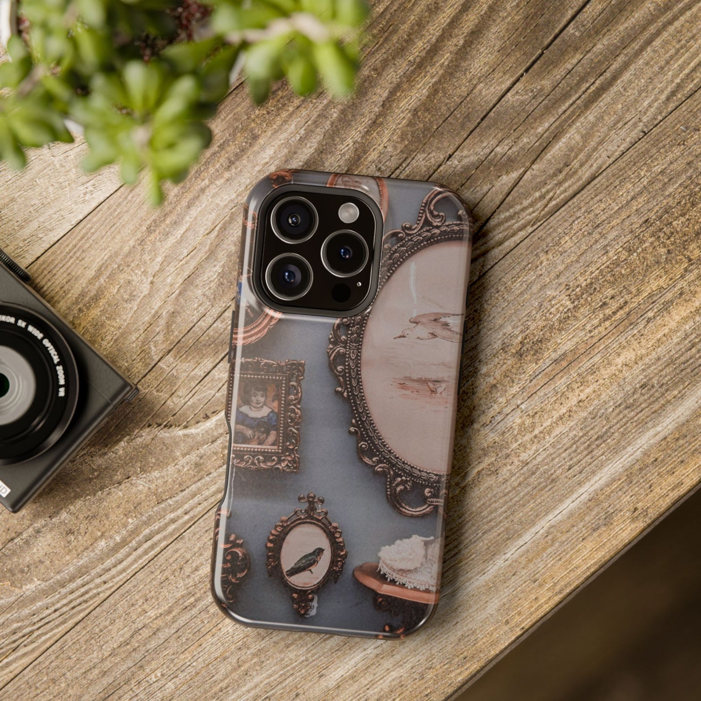 Vintage Frame Gallery Phone Case with MagSafe, Antique Wall Art Tough Case, Impact Resistant Protective Phone Cover