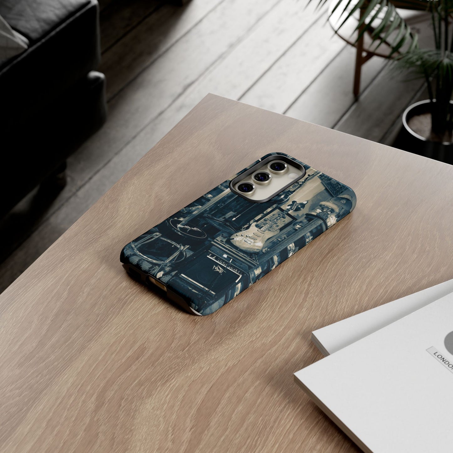 Guitar Vintage Phone Case, Tough Cases, Music Lover Gift, Rock & Roll Accessories, Unique Guitar Artwork, Phone Protection