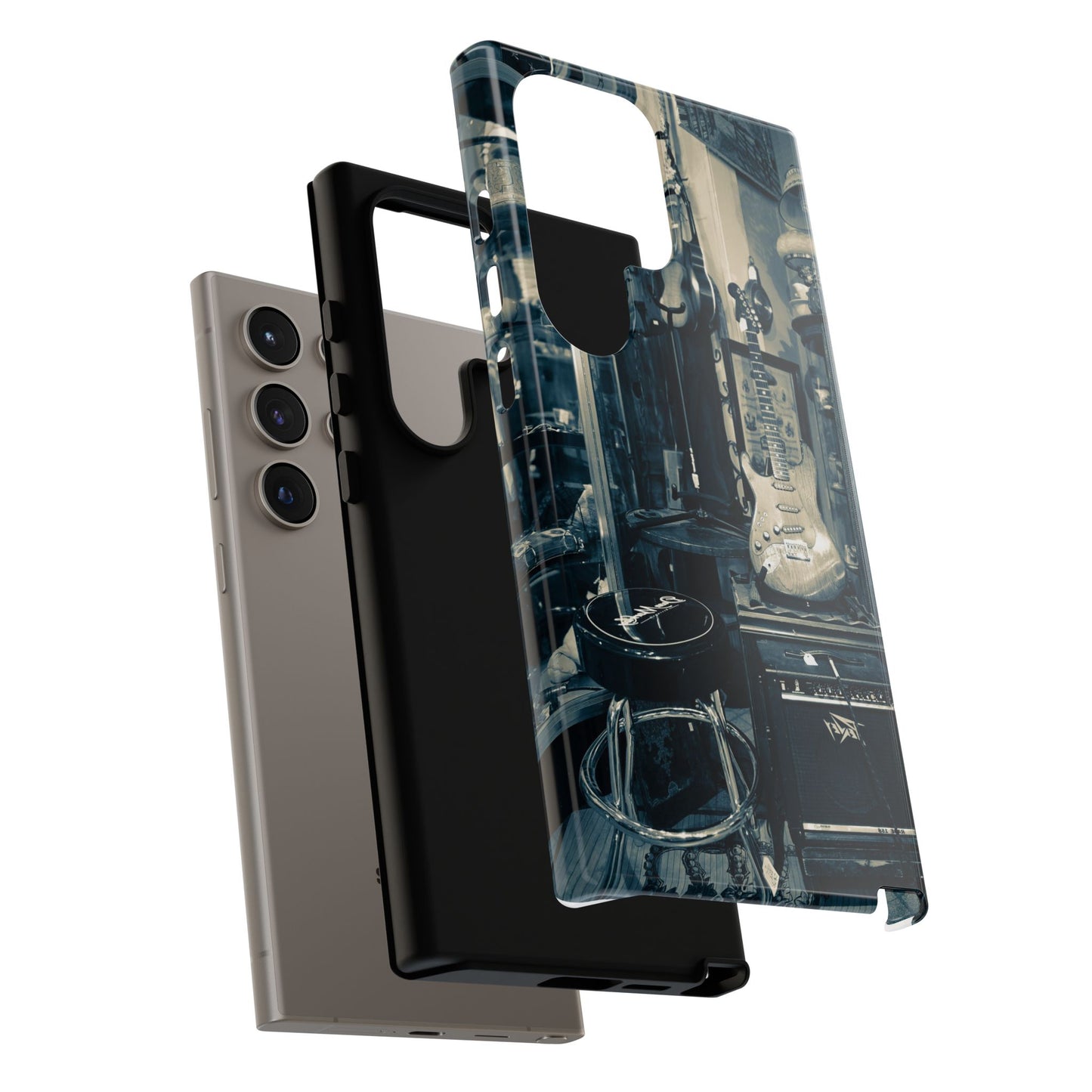 Guitar Vintage Phone Case, Tough Cases, Music Lover Gift, Rock & Roll Accessories, Unique Guitar Artwork, Phone Protection