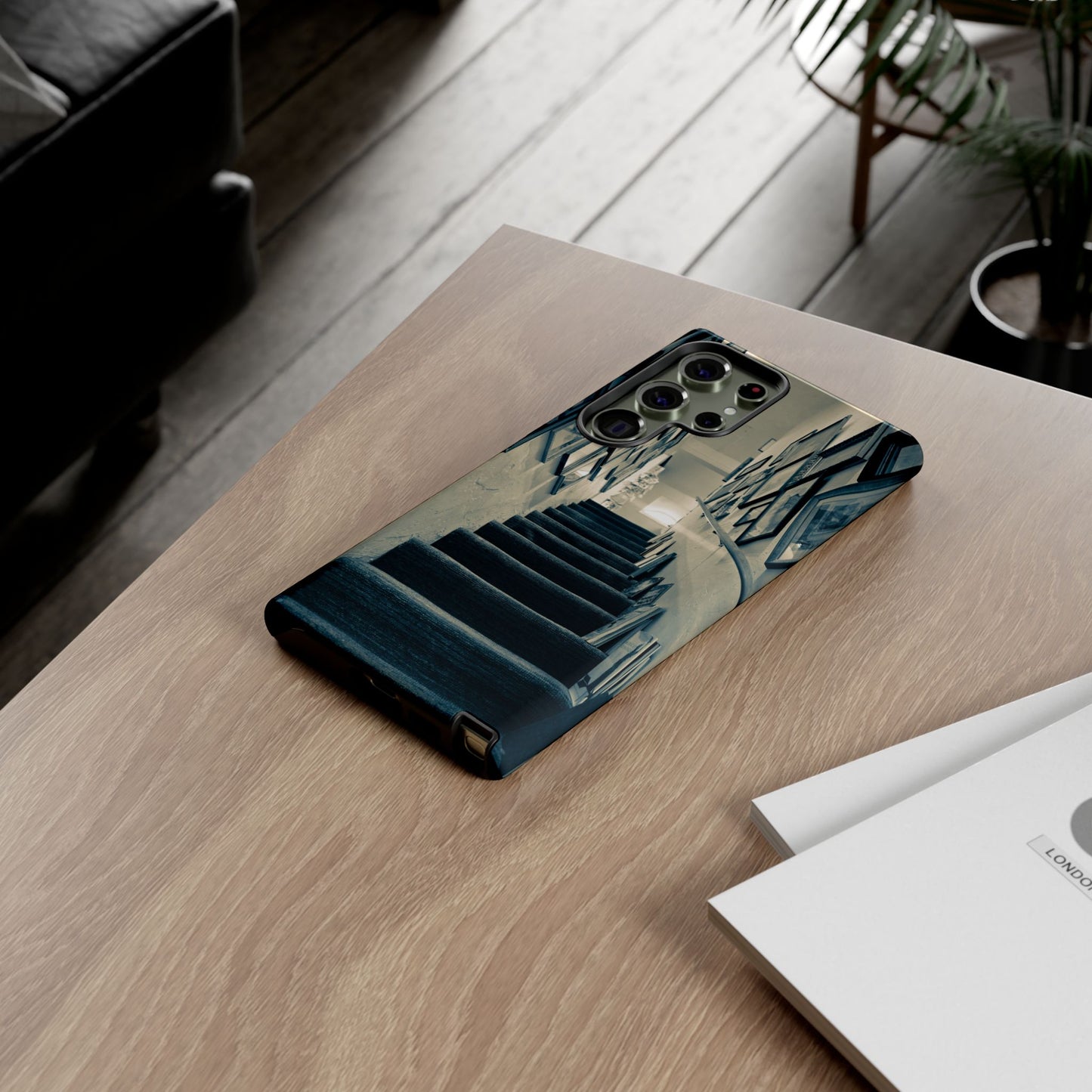 Vintage Style Tough Cases: Artistic Phone Case with Stairway Design, Unique Mobile Cover, Creative Gift for Art Lovers, Stylish Accessory