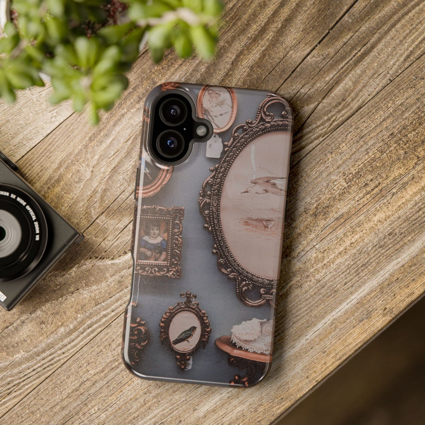 Vintage Frame Gallery Phone Case with MagSafe, Antique Wall Art Tough Case, Impact Resistant Protective Phone Cover