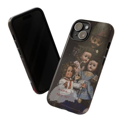 Personalized Creepy Doll Tough Phone Case – Gothic Vintage Graphic