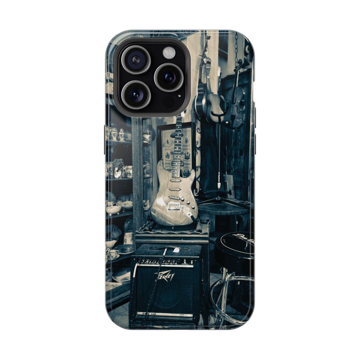 Vintage Electric Guitar Shop Phone Case | Magnetic Impact-Resistant Case