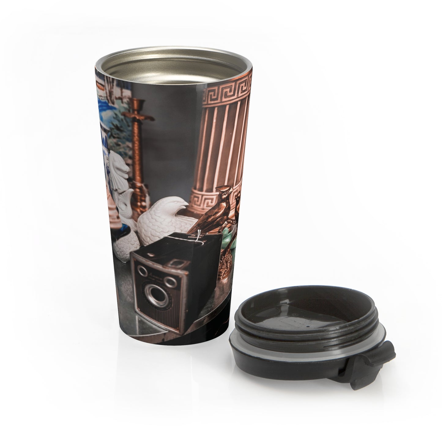 Antique Camera Travel Mug--Vintage Photography Stainless Steel Coffee Tumbler