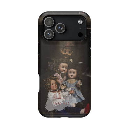 Personalized Creepy Doll MagSafe Tough Phone Case – Gothic Vintage Graphic