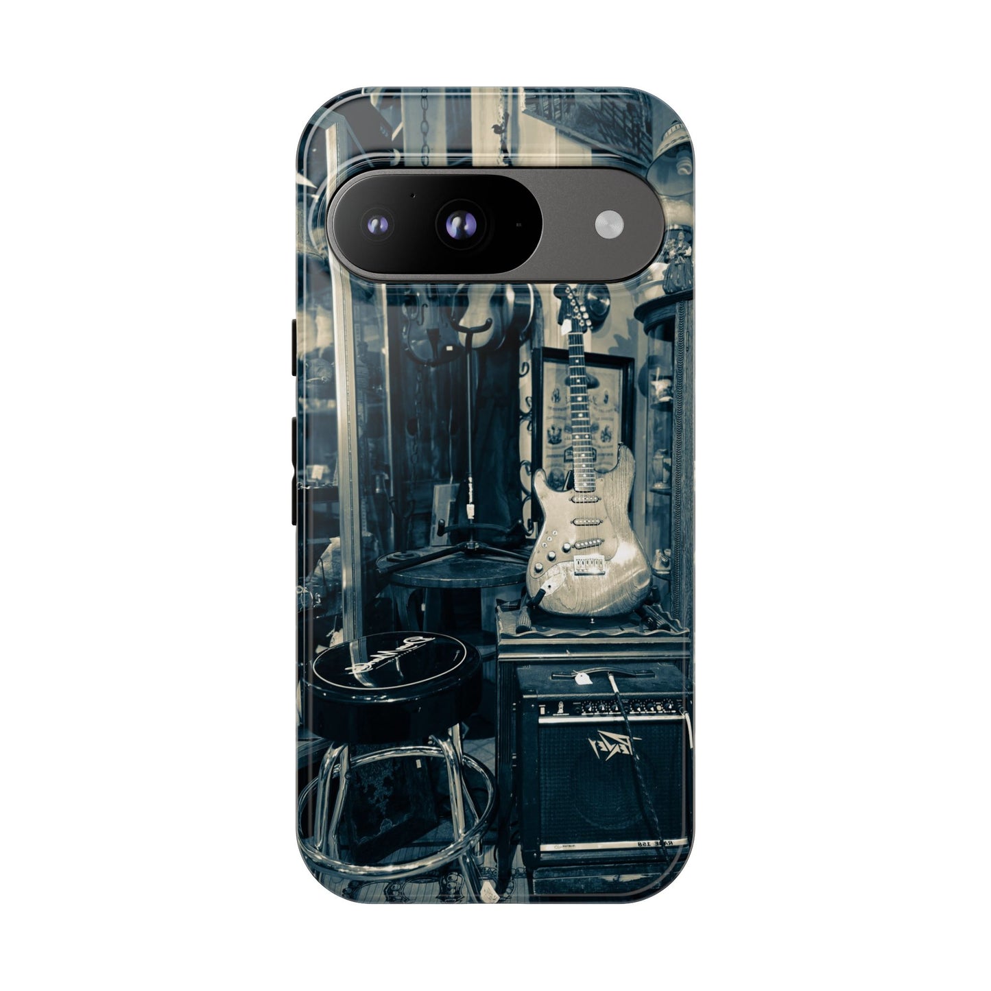 Guitar Vintage Phone Case, Tough Cases, Music Lover Gift, Rock & Roll Accessories, Unique Guitar Artwork, Phone Protection