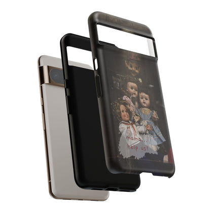 Personalized Creepy Doll Tough Phone Case – Gothic Vintage Graphic