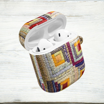 Vintage Log Cabin Quilt AirPods & AirPods Pro Case – Protective Cover