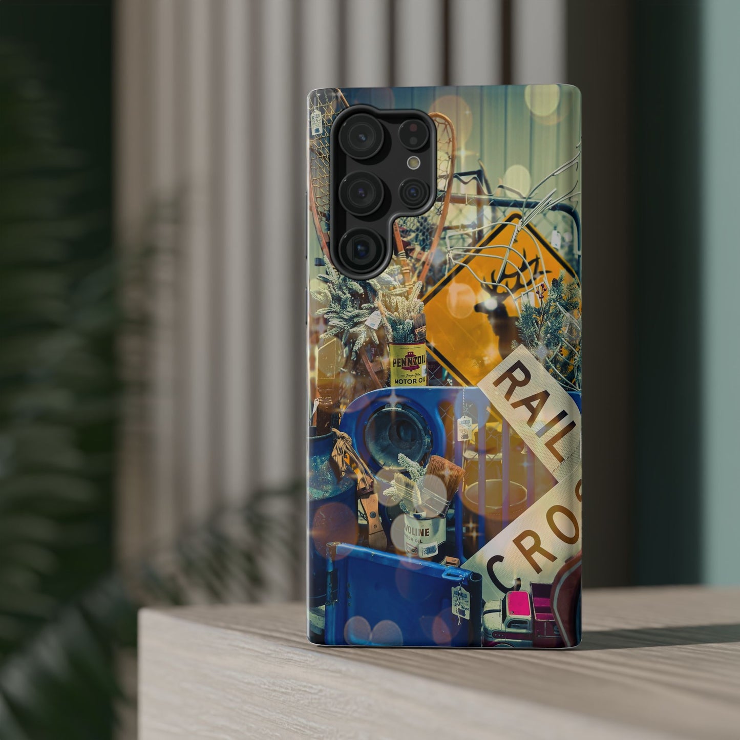 Vintage Railroad Crossing Collage Phone Case