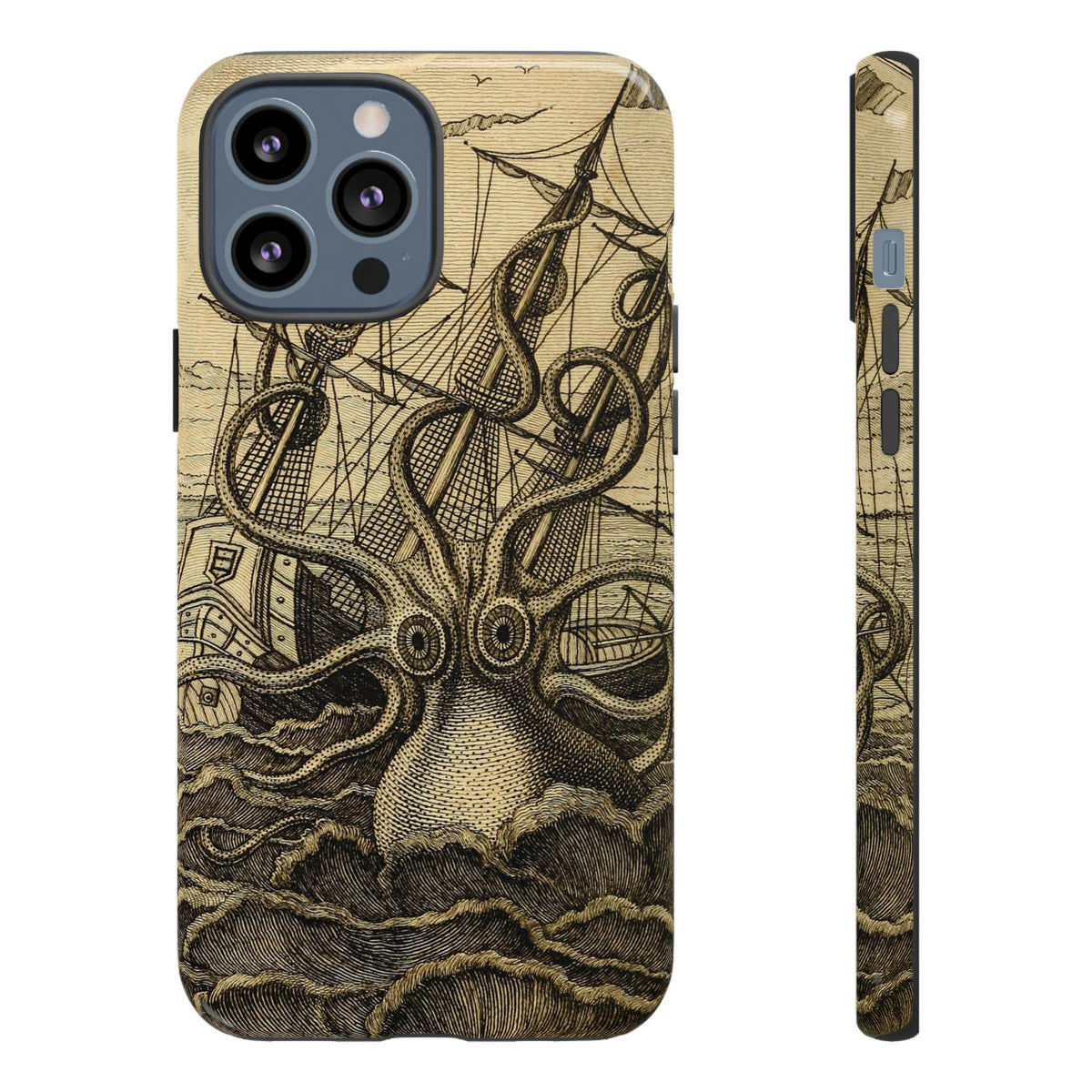 Vintage Kraken Tough Phone Case – Nautical Sea Monster Graphic