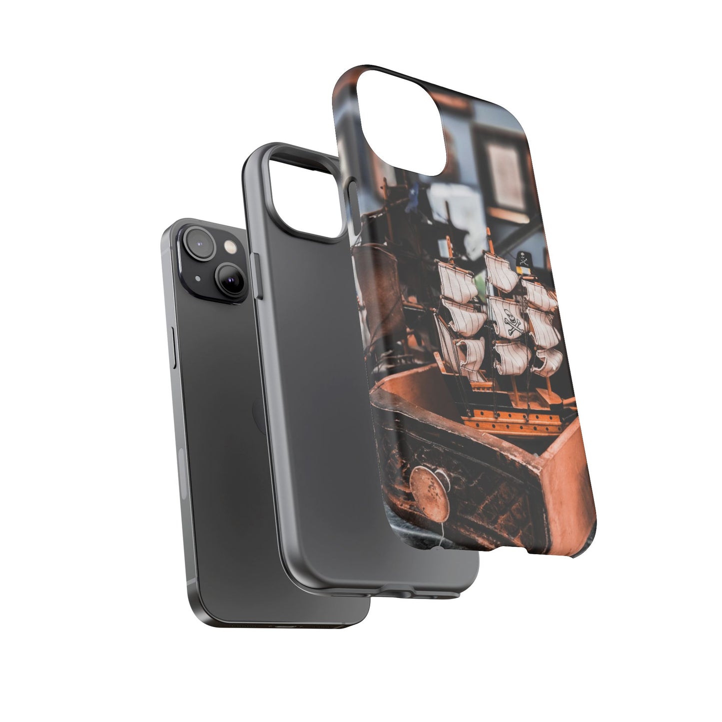 Vintage Ship-Inspired Phone Case, Nautical Design, Tough Phone Cover, Unique Gift for Sea Lovers, Perfect for Summer Adventures