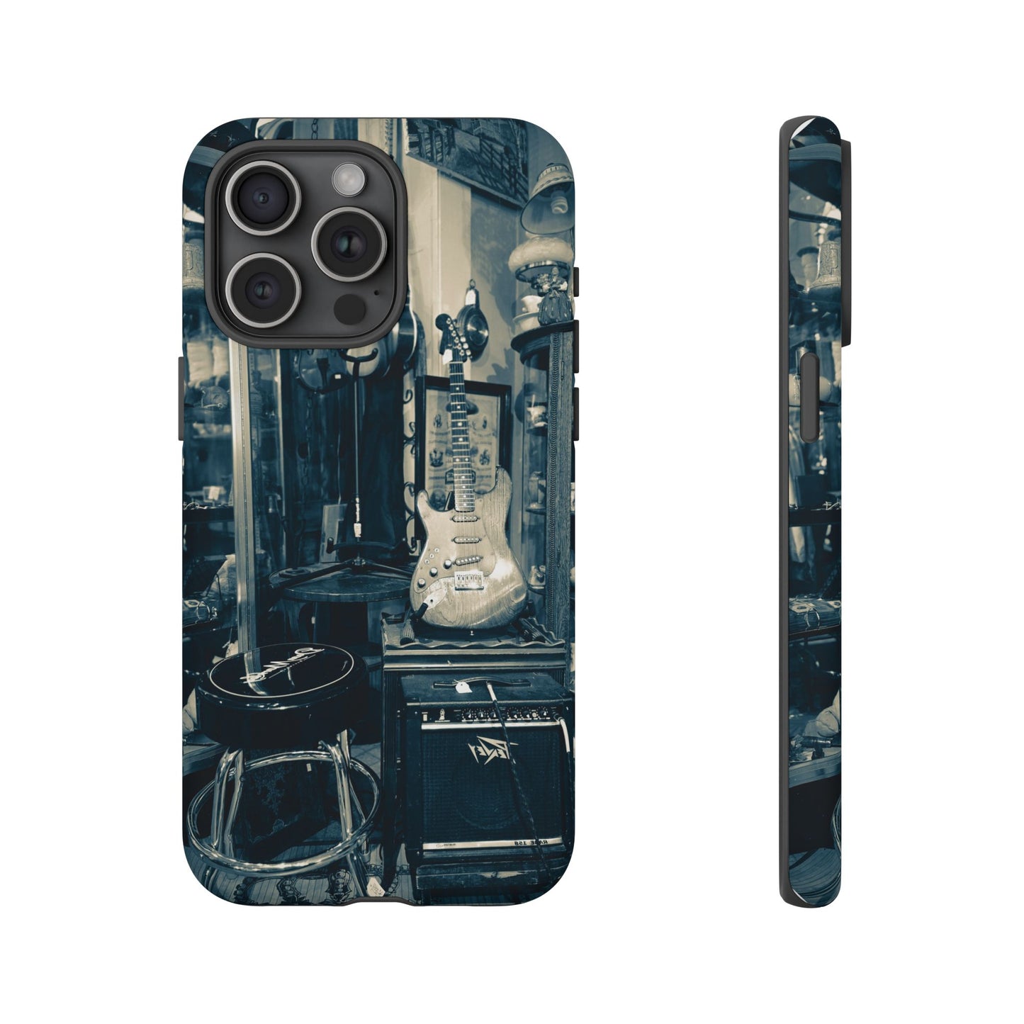 Guitar Vintage Phone Case, Tough Cases, Music Lover Gift, Rock & Roll Accessories, Unique Guitar Artwork, Phone Protection